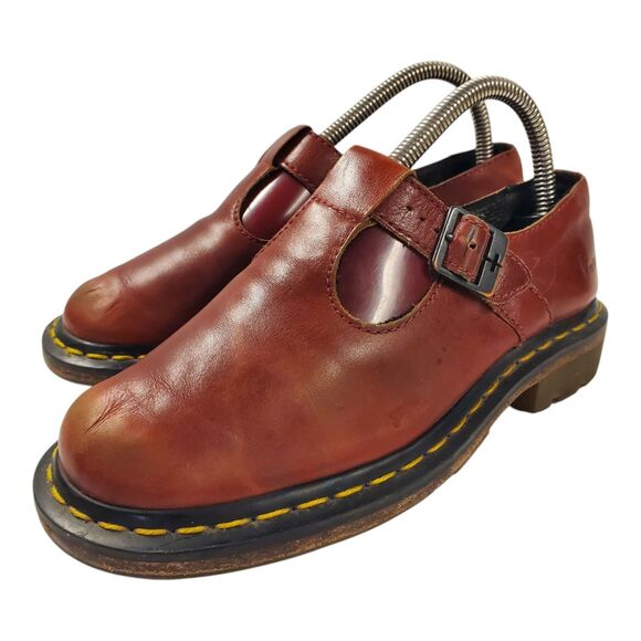Dr. Martens Shoes - Vintage DR. MARTENS Shoes Womens Size 6 Burgundy Red T Strap Mary Janes Y2K 90s